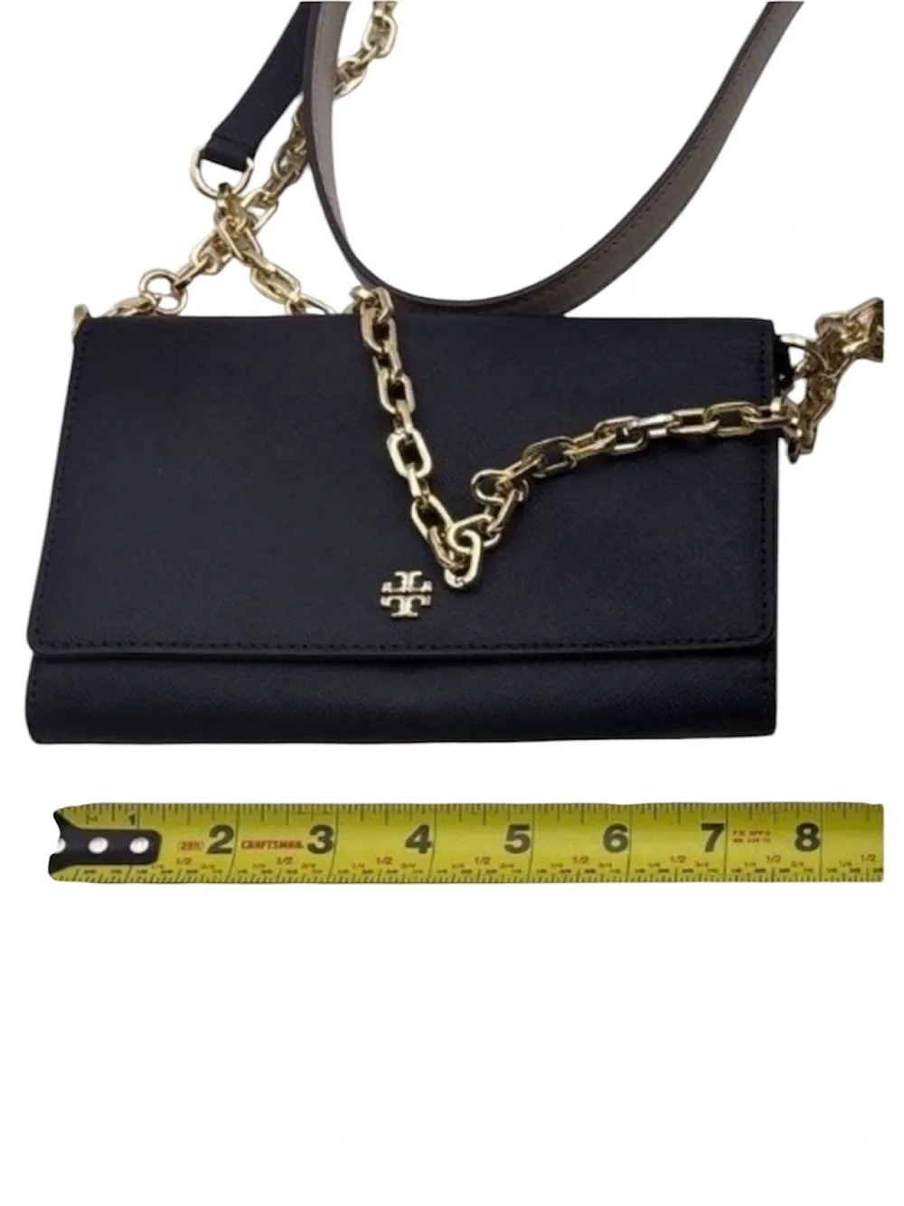 Tory Burch- Black Crossbody Bag with Gold Chain